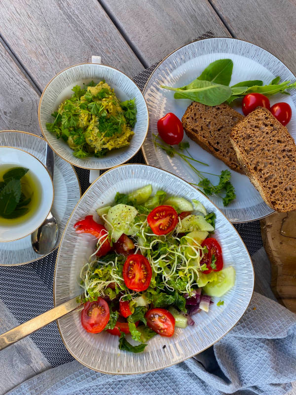 Visualisierung gesunder und ungesunder Ernährung